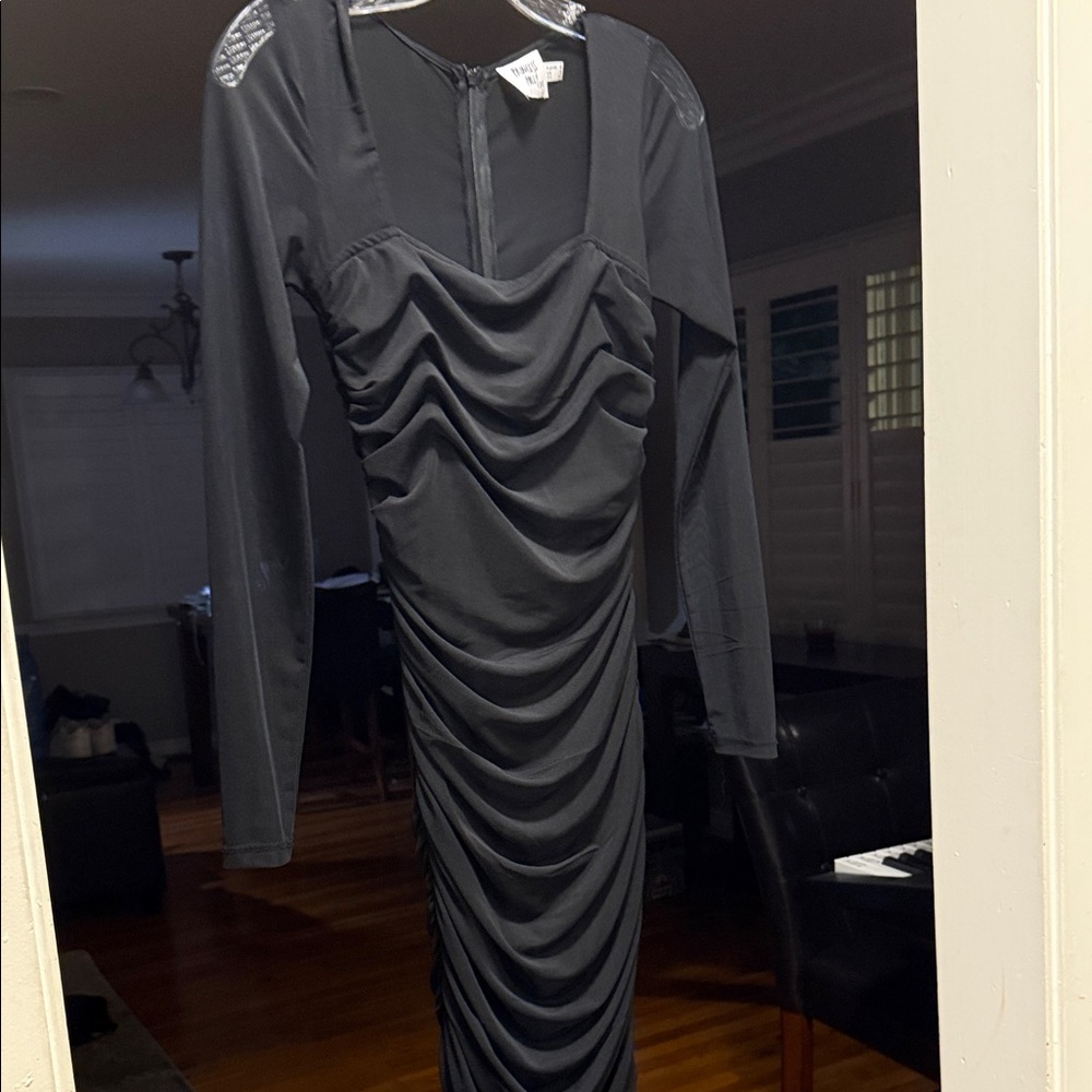 Princess Polly Elegant Black Ruched Dress